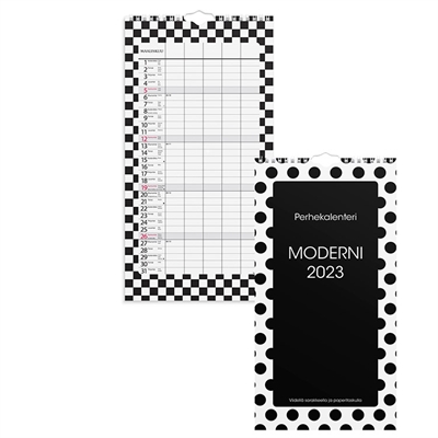 Perhekalenteri Moderni taskulla 2023 seinäkalenteri - Burde