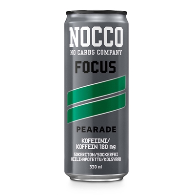 Energiajuoma Nocco Focus Pearade 0,33 L /24 (ei sis. panttia) - kofeiinia, vitamiineja, vihreä tee