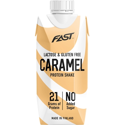 Proteiinipirtelö FAST Caramel 250ml - laktoositon, gluteeniton, ei lisättyä sokeria