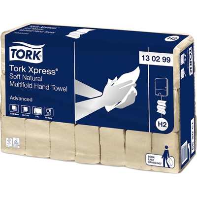 Käsipyyhe Tork Xpress Soft Natural Multifold H2 /21 pkt säkki - 100 % kierrätysmateriaalia
