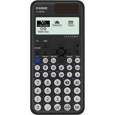 Funktiolaskin Casio FX-85CW - korkearesoluutioinen LCD-näyttö, aurinkokenno/paristo