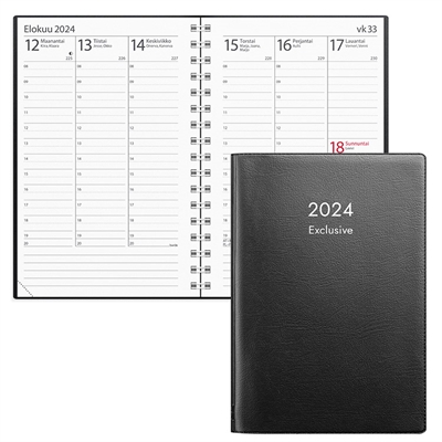 Exclusive musta muovikansi 2024 - Burde kalenteri