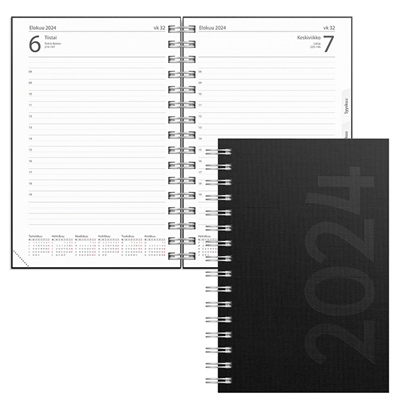 Päiväkirja Savanna musta 2024 - Burde kalenteri