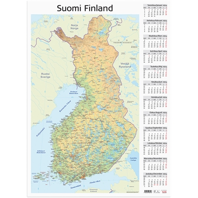 Seinälehti Suomen kartta 2024 - Burde kalenteri
