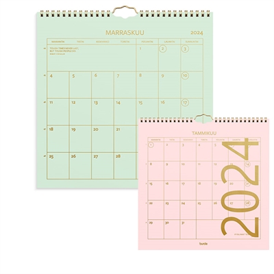 Seinäkalenteri Color 2024 - Burde kalenteri