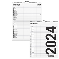 Perhekalenteri Black and white 2024 - Burde kalenteri