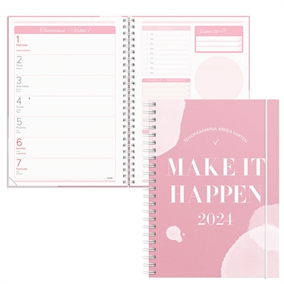 Make It Happen roosa 2024 - Burde kalenteri