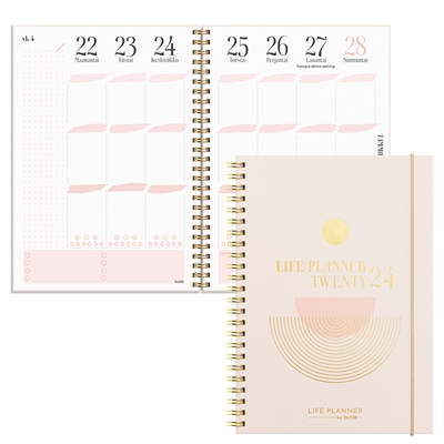 Life Planner Pink 2024 - Burde kalenteri
