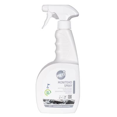 Puhdistusaine Heti Moniteho Spray 750 ml - kaikille koville pinnoille, ehkäisee lian tarttumista