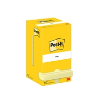 Viestilappu Post-it 654 76x76mm keltainen /12 - PEFC-paperi, kasviperäinen liima, kierrätyspakkaus