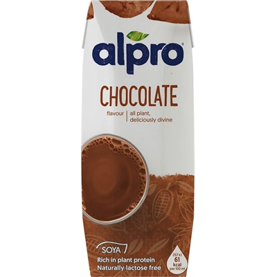 Suklaasoijajuoma Alpro 250ml UHT / 24 - 100 % kasvipohjainen, laktoositon