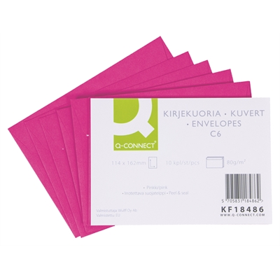 Tarrakuori C6 pinkki Q-CONNECT® /10 kpl pkt - ympäristöystävällinen FSC-sertifioitu
