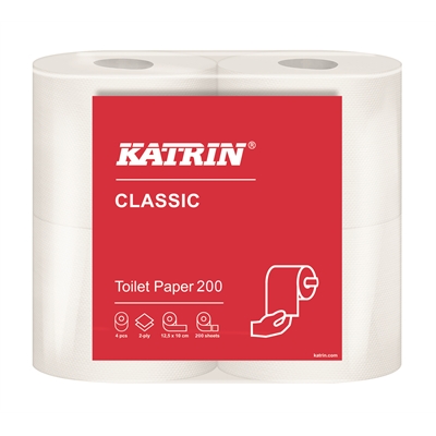 Wc-paperi Katrin Classic Toilet 200 valkoinen /40 rll säkki - kotimainen laadukas wc-paperi