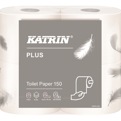 WC-paperi Katrin Plus Toilet 150 valkoinen /40 rll säkki - kotimainen, ympäristöystävällinen