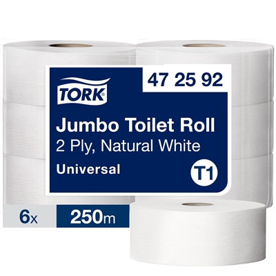 WC-paperi Tork Jumbo Universal T1 472592 natural /6 rll - kierrätyskuitua, FSC- ja Ecolabel
