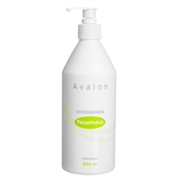 Pesuemulsio Avalon hajustamaton 500ml pumppu - korvaa saippuan, ei huuhdota, hoitaa ihoa, pH 5.5