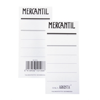 Mapin etiketti Mercantil musta /100 kpl - kaksipuolinen etiketti 8 cm leveään mustaan mappiin (EAN)