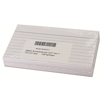 Kortistokortti 3X5 viivaus valkoinen/100 kpl paketti