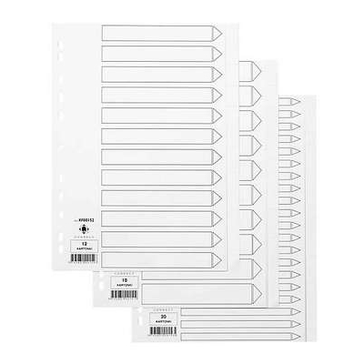 Hakemisto / välilehdet Q-Connect A4 20-osainen blanko kartonki valkoinen