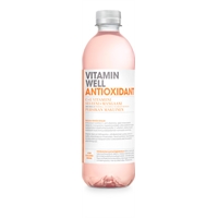 Vitamiinivesi Vitamin Well Antioxidant persikka 500 ml - C- ja E-vitamiinia, seleeniä, mangaania