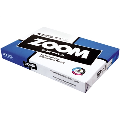 Kopiopaperi ZOOM Extra A3 80g/500 - Joutsenmerkki, EU-kukka, EMAS, PEFC