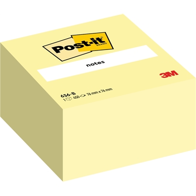 Viestilappu Post-it 636-B 76X76mm Canary Yellow - PEFC-sertifioitu paperi