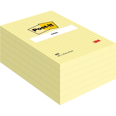 Viestilappu Post-it 662 102X152mm ruudutettu Canary Yellow - PEFC-sertifioitu paperi