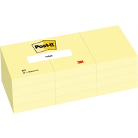 Viestilappu Post-it 653 38X51mm Canary Yellow /3 kpl pkt - PEFC-sertifioitu paperi