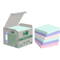 Viestilappu Post-it Eko 76X76 mm värilajitelma/6 kpl - 100% kierrätyspaperia, kierrätyspakkauksessa