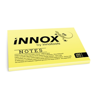 Viestilappu Innox Notes 100x70 mm keltainen - Suomessa valmistettu sähköstaattinen viestilappu