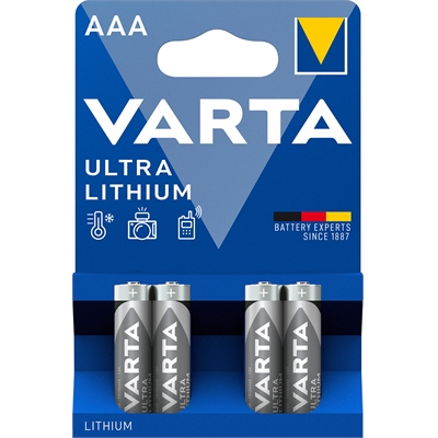Paristo Varta Ultra Lithium AAA Blister 4 - sopii myös alhaisiin lämpötiloihin