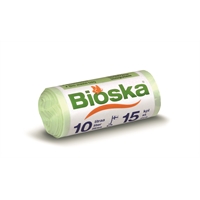 Jätepussi Bioska 10 l/15 - 100 % biohajoava ja tuulivoimalla tuotettu