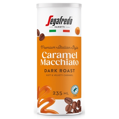 Maitokahvijuoma Segafredo caramel macchiato 0,235 L - Rainforest Alliance, vähälaktoosinen