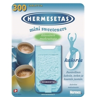 Makeutusaine Hermesetas annostelija pieni /300 kpl - sakariinipohjainen, gluteeniton, vegaaninen