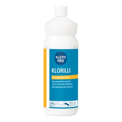Kiilto Klorilli 1 L - Kloramin T -pohjainen desinfektioaine välineille sekä veri- ja eritetahroille