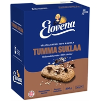 Välipalakeksi Elovena Tumma Suklaa 30g /10 kpl - runsaskuituinen, laktoositon, munaton