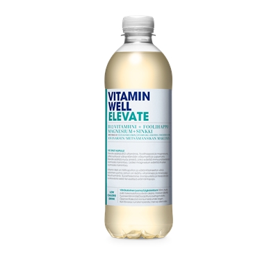 Vitamiinivesi Vitamin Well Elevate 500ml /12-pack (pantti ei sis) - ananas, magnesium, B9, B12