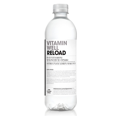 Vitamiinivesi Vitamin Well Reload 500ml /12-pack (pantti ei sis) - lime, magnesium, biotiini, B12