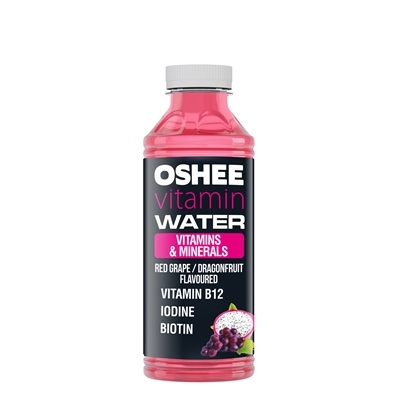 Vitamiinivesi Oshee Vitamin+Miner 0,555 L (ei sis.panttia) - Viinirypäleen ja pitaijan makuinen