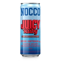 Energiajuoma Nocco BCAA Juicy Ruby 0,33 L /24 (ei sis.pant) - aminohappoja, kofeiini, ei sokeria