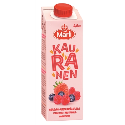 Välipalajuoma Marli Kauranen marjat 2,5 dl - maidoton, vegaaninen, säilöntäaineeton, ei lis. sokeria