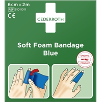 Laastari Cederroth Soft Foam sininen 6 cm x 2 m - toimii sekä laastarina että siteenä
