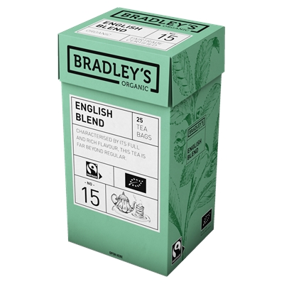 Tee Bradley's Organic English Blend Black luomu 4 x 25 pss /100 pss ltk