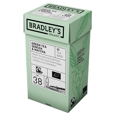 Tee Bradley's Organic Green Tea Sencha & Matcha luomu 4 x 25 pss /100 pss ltk
