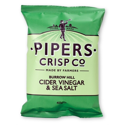Perunalastu Pipers Crisp Cider Vinegar Sea Salt 40g - gluteeniton
