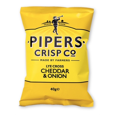 Perunalastu Pipers Crisp Lye Cross Cheddar & Onion 40g - gluteeniton