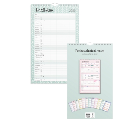 Perhekalenteri 2025 Pastelli - Burde kalenteri