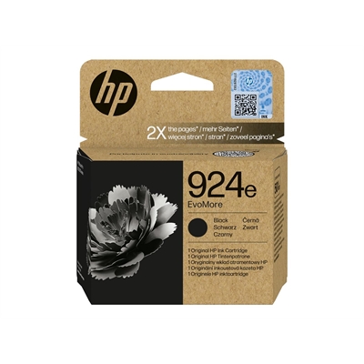 Värikasetti Inkjet HP 924e EvoMore musta 1K - 2x enemmän väriä, skannaa koodi ja istutat puun