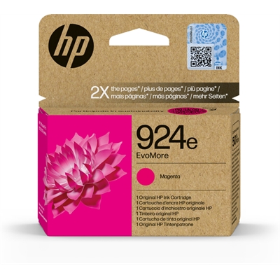 Värikasetti Inkjet HP 924e EvoMore magenta 0,8K - 2x enemmän väriä, skannaa koodi ja istutat puun