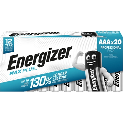 Paristo Energizer Max Plus Alkali AAA /20 - vuotamaton alkaliparisto, hyllyikä 12 v